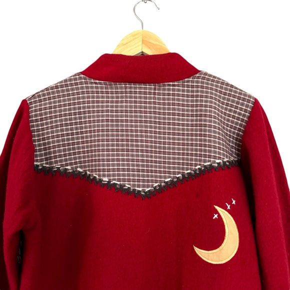 Vintage Coldwater Creek Red Wool Winter Christmas  Cardigan Sweater Size Medium - Picture 9 of 10